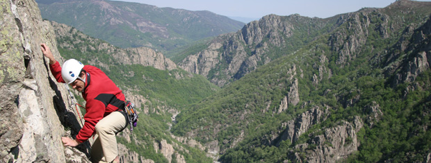 Escalade dans les gorges du haut Chassezac en Lozère